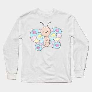 pastel colored butterfly Long Sleeve T-Shirt